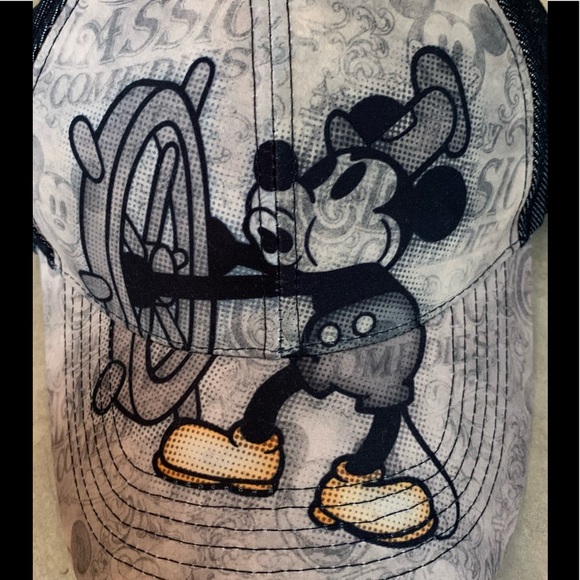 Disney Parks Excl. Mickey Mouse Steamboat Willie Hat Cap Adjustable Black NWT - Picture 2 of 6